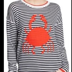 GUC America 525 crab sweater. Blue and white striped. 100% cotton. Size medium.